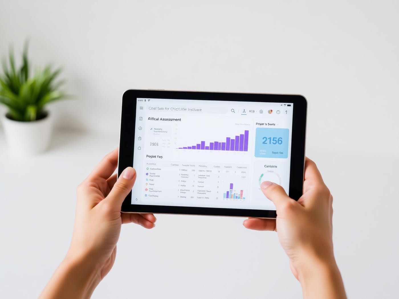 Assessment view on tablet